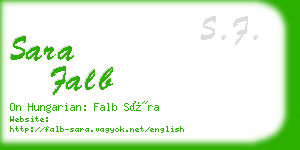 sara falb business card